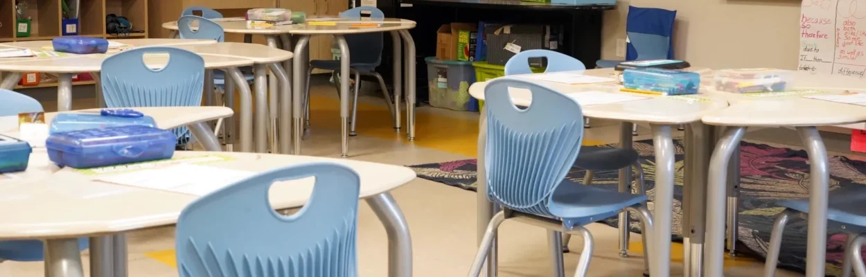 An empty classroom in Gainesville