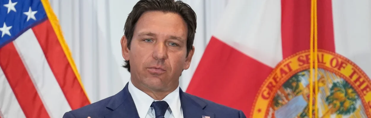Florida Gov. Ron DeSantis speaks during a news conference Aug. 12, 2025, in Tampa.