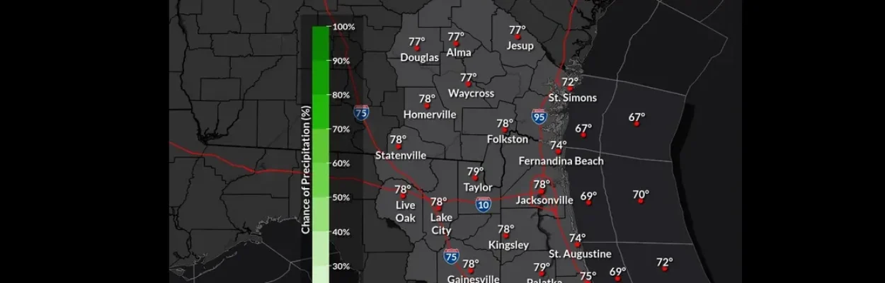 The Christmas Day weather forecast for Greater Jacksonville.