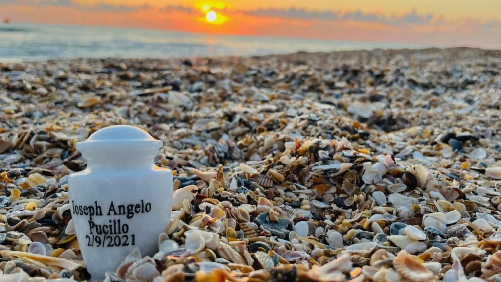 The Pucillo family keep their young son Joseph's ashes close. He died several hours after he was born prematurely. 