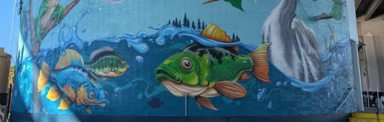 The new mural under the Fuller Warren Bridge.