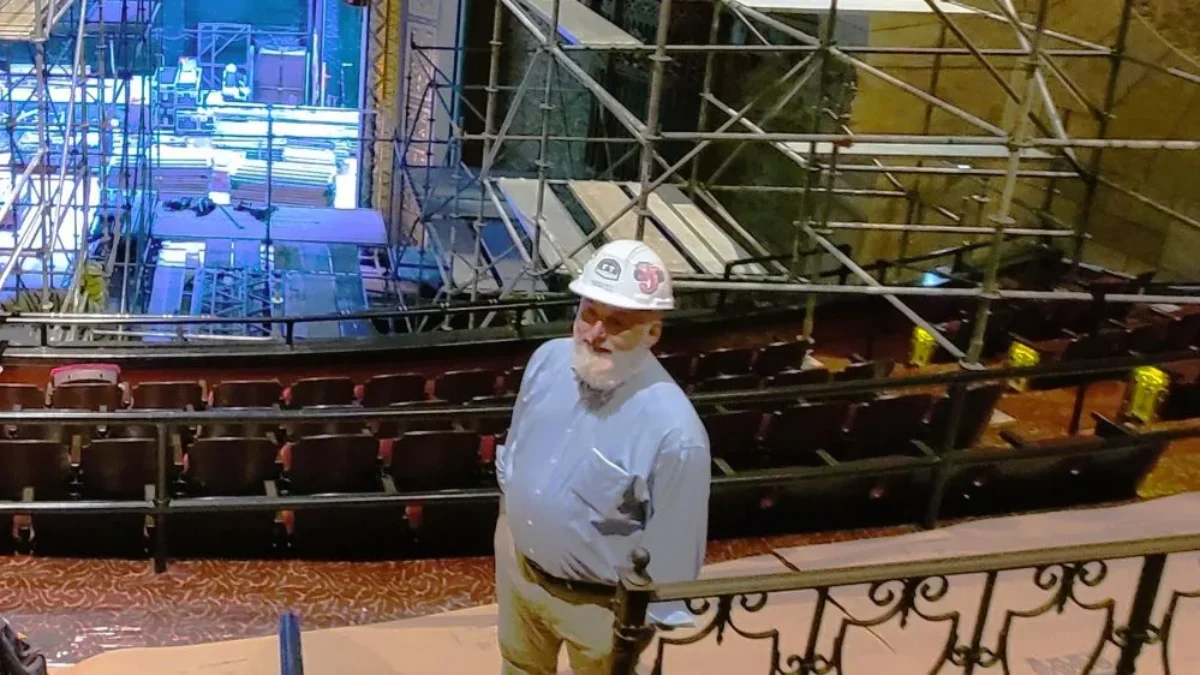 Numa Saisselin during renovation of the Florida Theatre.
