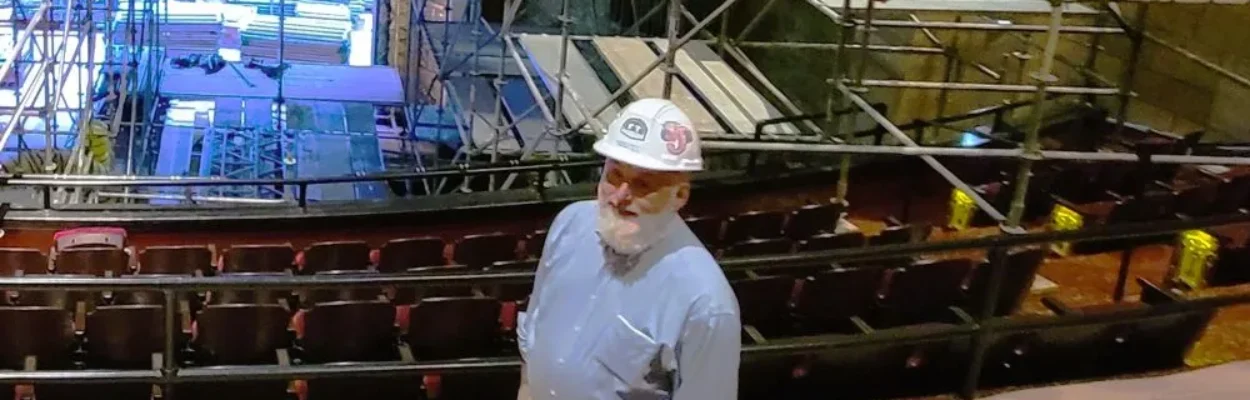 Numa Saisselin during renovation of the Florida Theatre.