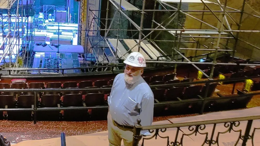 Numa Saisselin during renovation of the Florida Theatre.