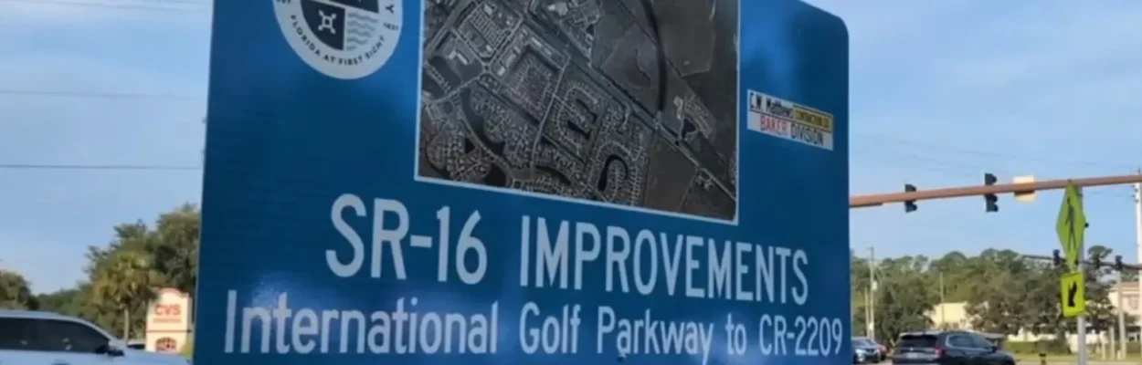 A roadwork sign on SR 16 in St. Johns County.