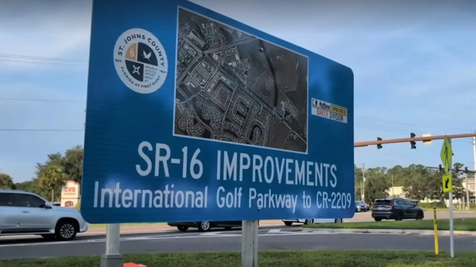 A roadwork sign on SR 16 in St. Johns County.