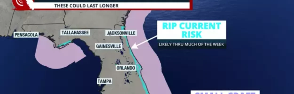 Map showing risks along Florida's Atlantic coast.