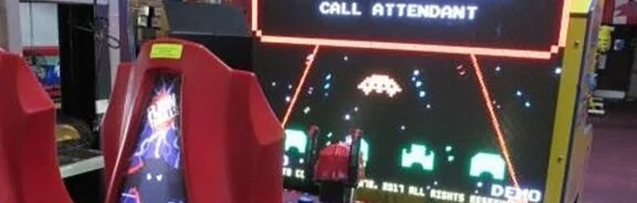 A space invaders games up for auction at Adventure Landing.