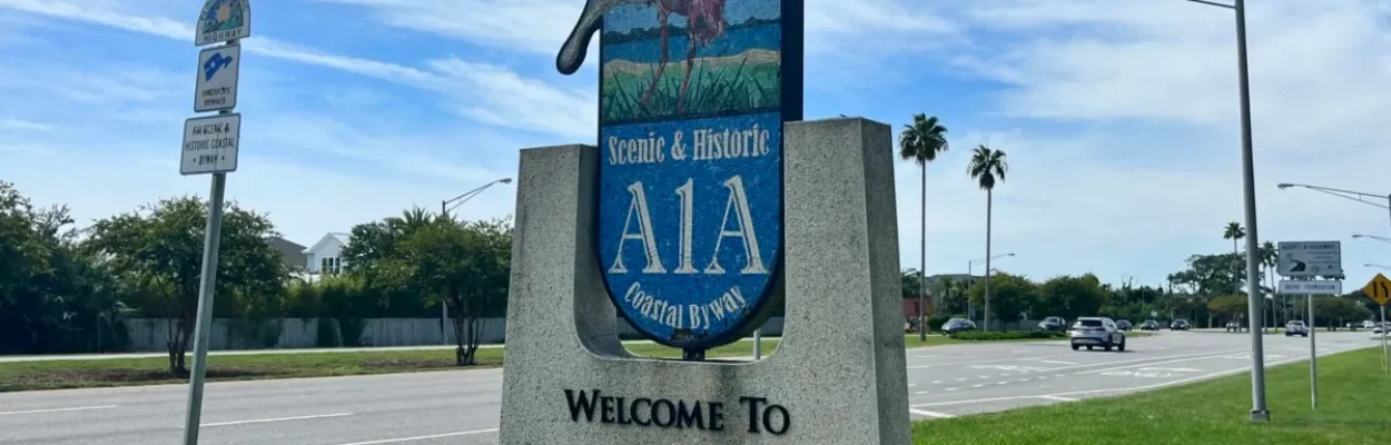 A sign welcomes people to St. Johns County, though many residents don't welcome more growth.