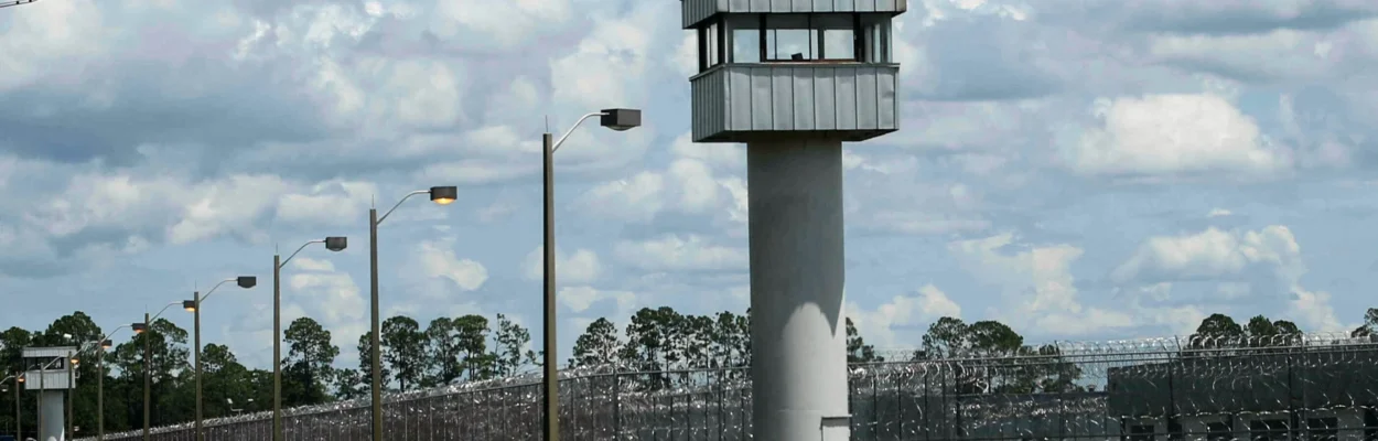 A guard tower at Deportation Depot in Baker County