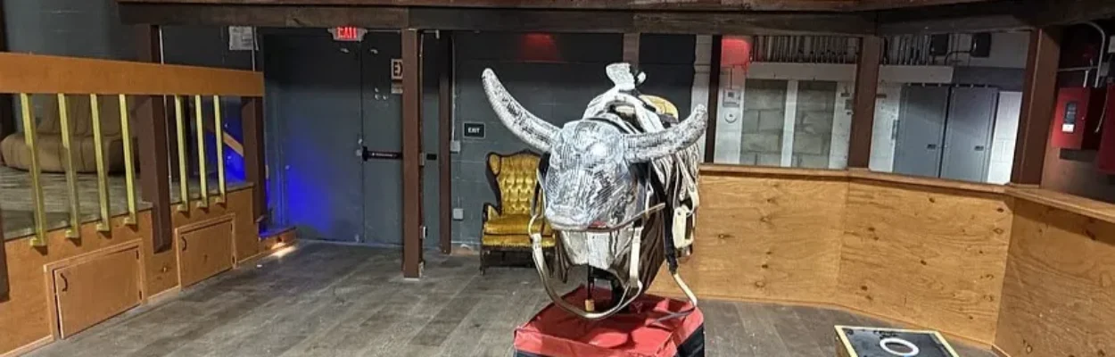 The mechanical bull at Kicker’s Country Bar.
