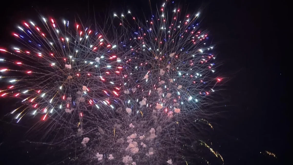 New Year's Eve fireworks over St. Augustine Beach, as January begins warmer than average.