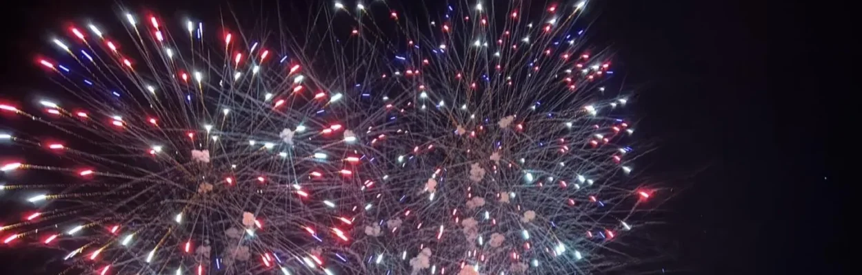 New Year's Eve fireworks over St. Augustine Beach, as January begins warmer than average.
