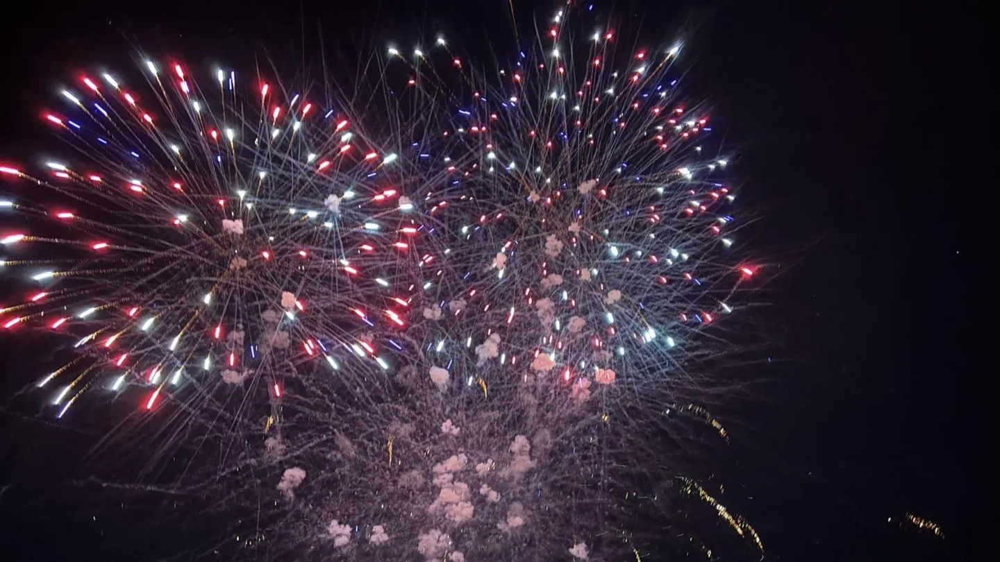 New Year's Eve fireworks over St. Augustine Beach, as January begins warmer than average.