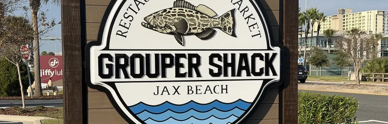 The sign in front of Grouper Shack.