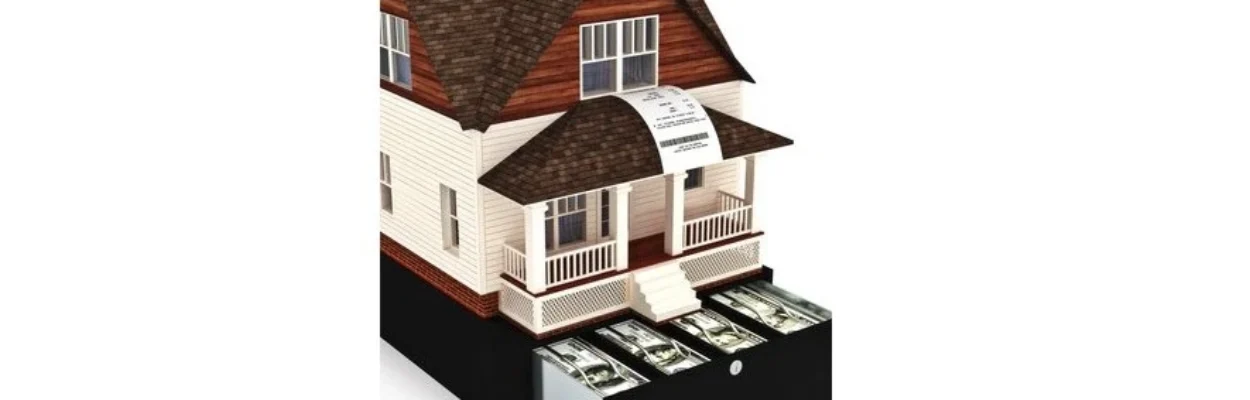 Illustration showing a home with cash drawers underneath.