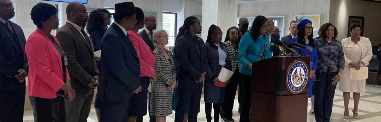 Black lawmakers protest the attorney general's stance on affirmative action.