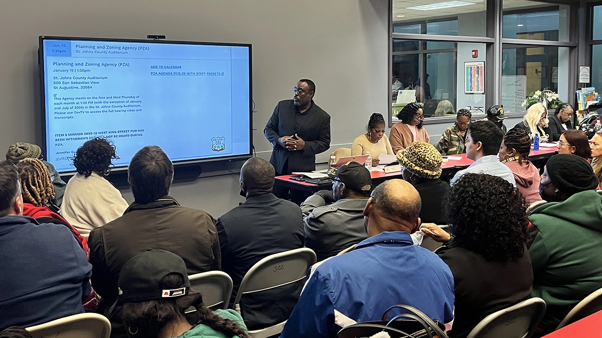 Robert Nimmons speaks at West Augustine Community Redevelopment Agency meeting.