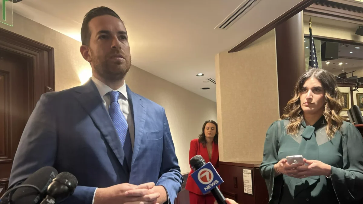 House Speaker Daniel Perez takes questions on the House floor after his chamber approved eight bills on Thursday, Jan. 15, 2026, the third day of Florida's legislative session.