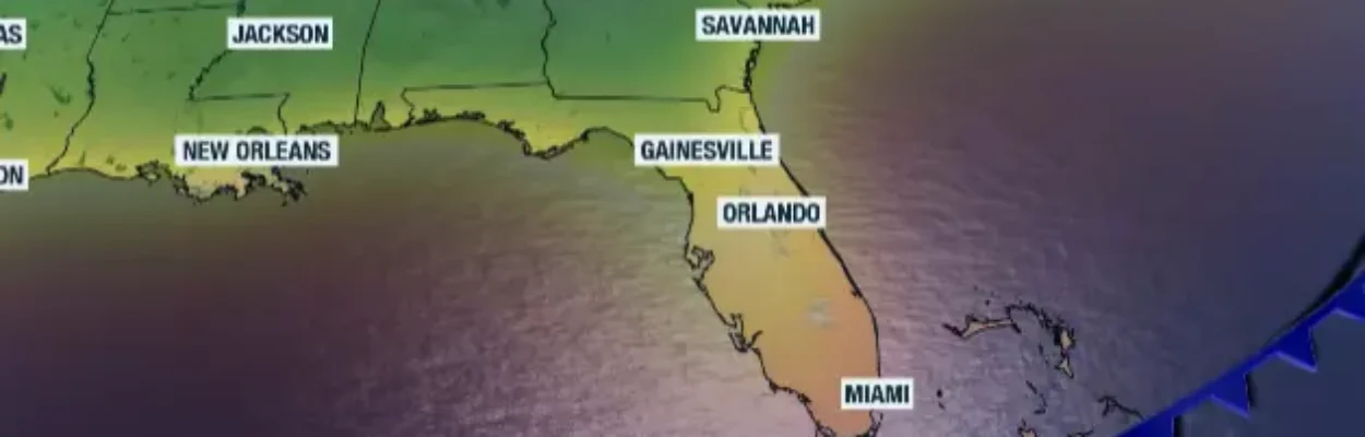 Map showing cooldown in Florida