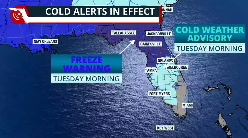 Arctic blast brings coldest air to North Florida