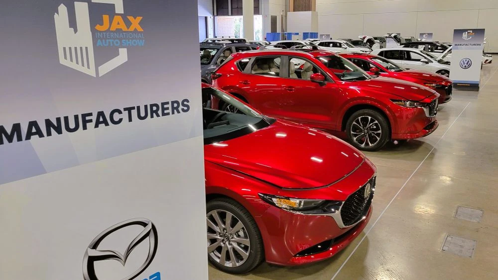 Cars on display at the Jacksonville International Auto Show