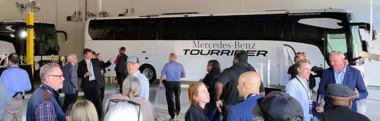 A Daimler Tourrider bus at the new Jacksonville company headquarters.