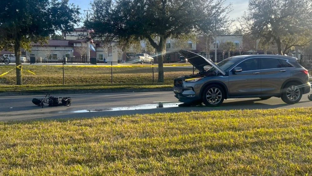 The minibike crash scene.