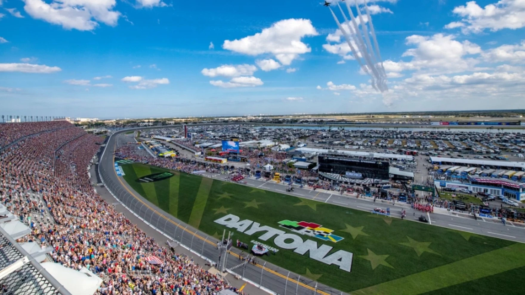 Aerial view of the Daytona 500 track.