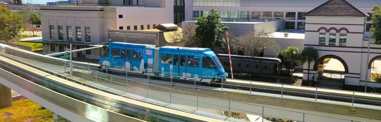 A Skyway car that could be replaced by driverless commuter shuttles.