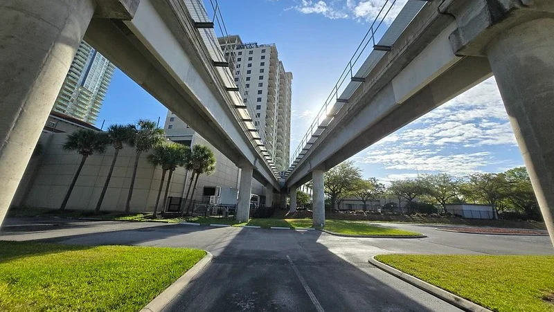 Skyway tracks, seen from underneath