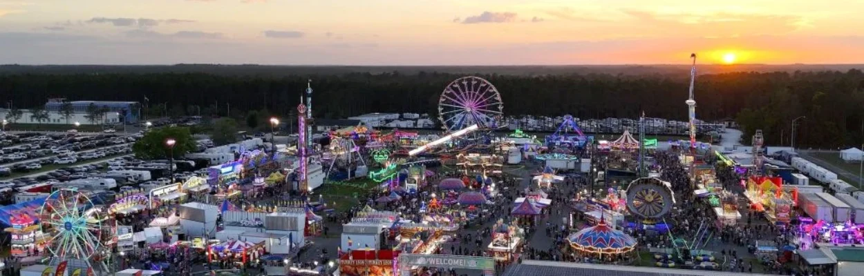 Aerial view of the Clay Couny fair