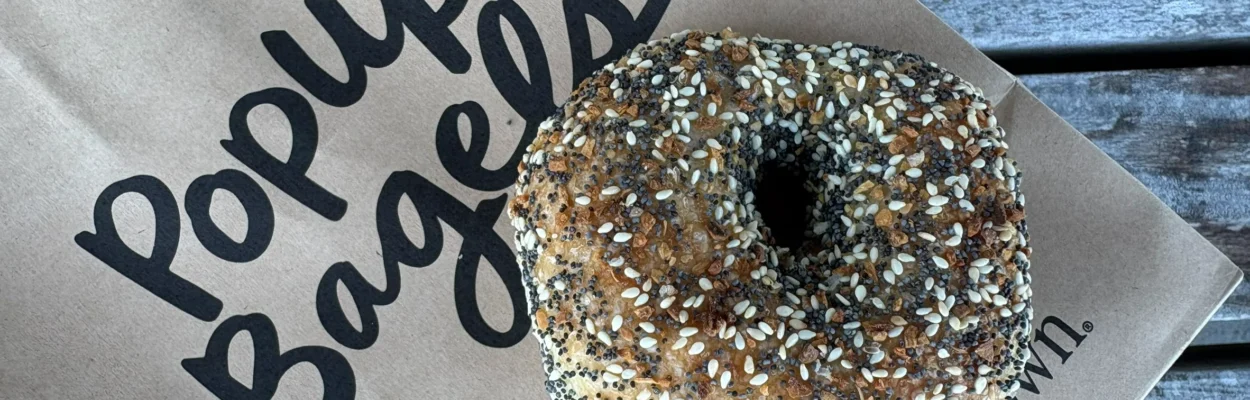 Bagel on a PopUp Bagels bag