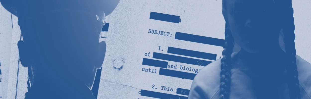 An illustration of a police officer and victim under Marsy's Law.