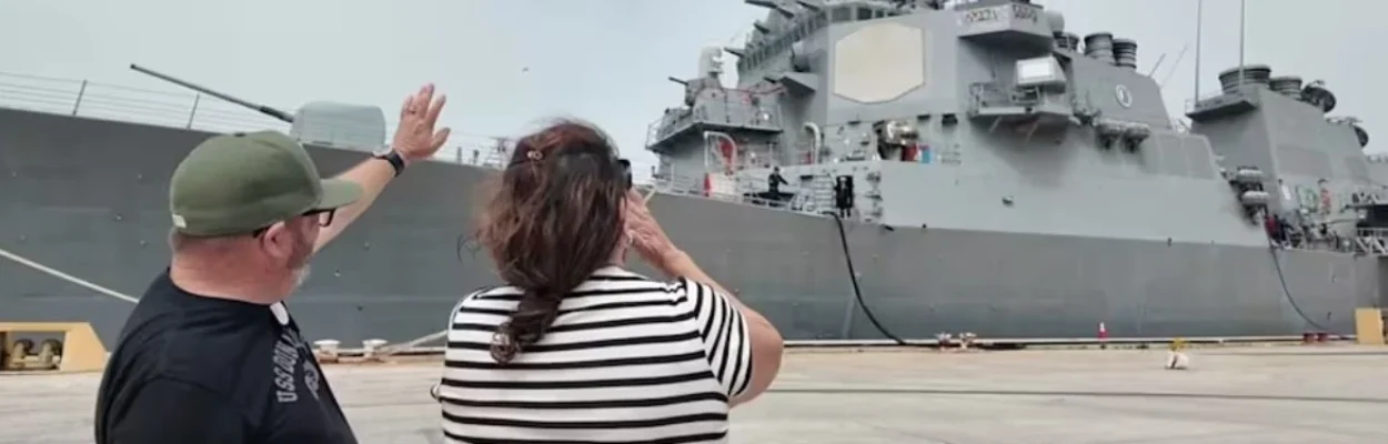The USS Donald Cook departing Naval Station Mayport.