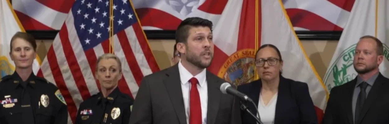 Florida Attorney General James Uthmeier, who accuses Jacksonville of keeping a gun registry.