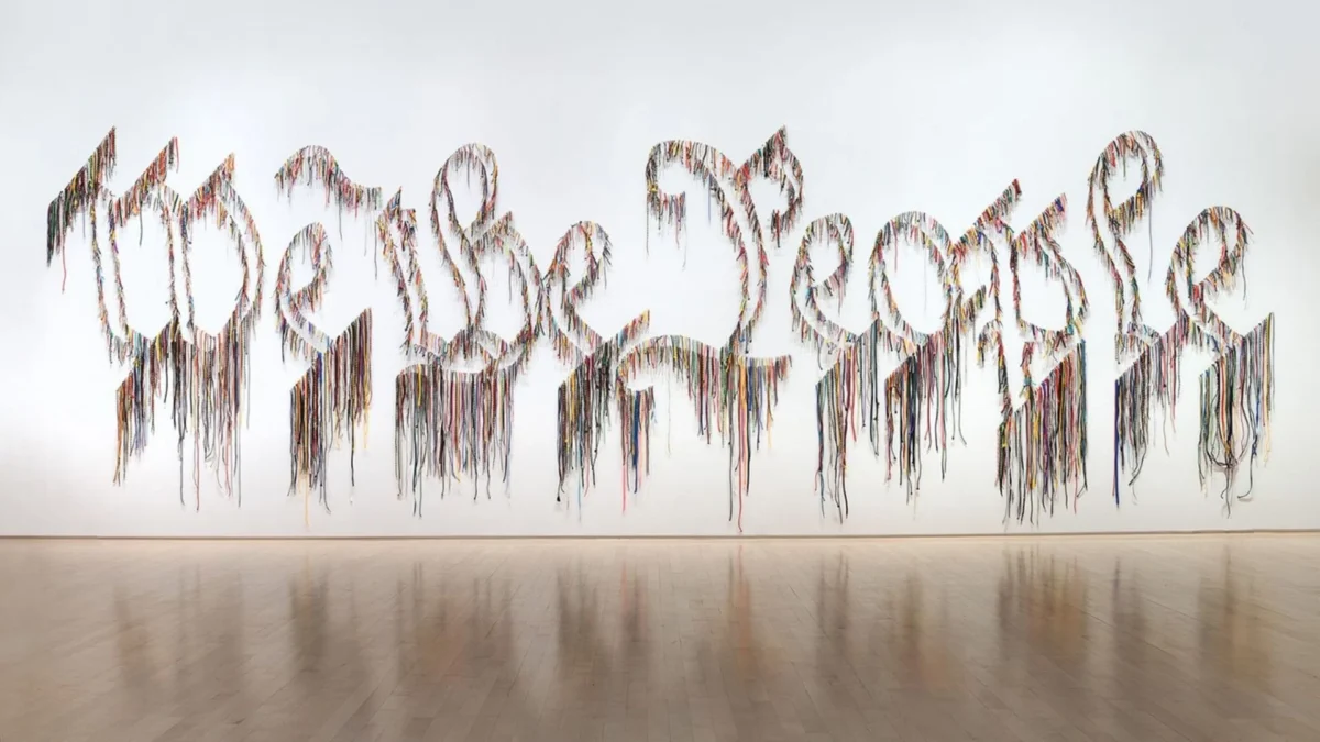 The "We the People" creation of artist Nari Ward.