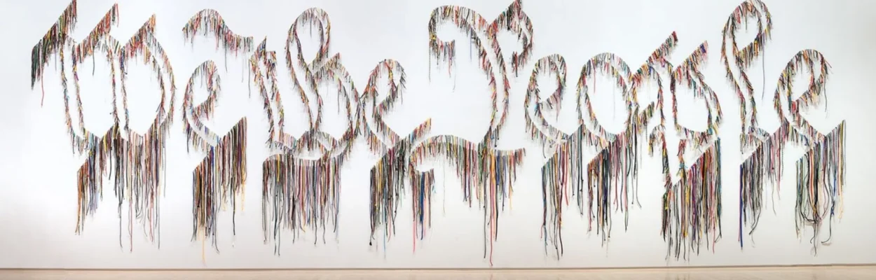 The "We the People" creation of artist Nari Ward.