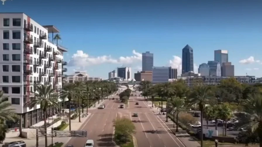 A view down the sreet in Brooklyn.