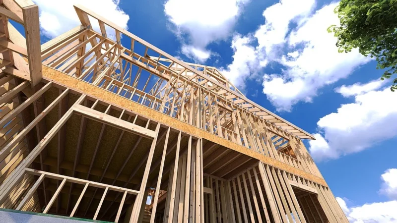 A house under construction, subject to St. John's County's comprehensive plan.