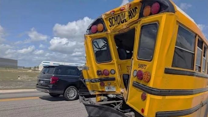 Featured image for “4 kindergarteners hurt when truck hits school bus”