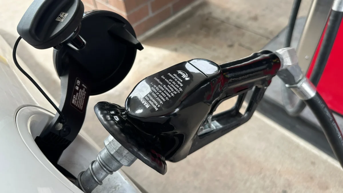 A pump in the gasoline tank of a car.