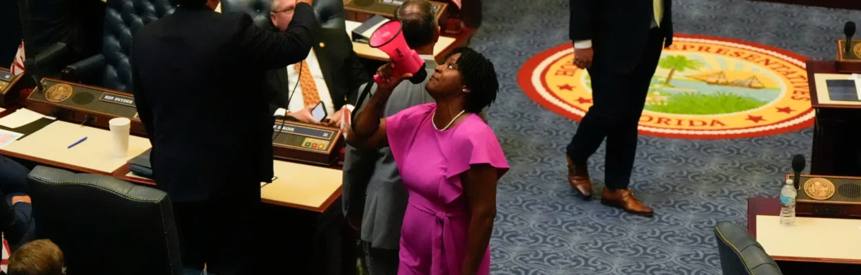 State Rep. Angie Nixon on the House floor, speaking about the congressional map