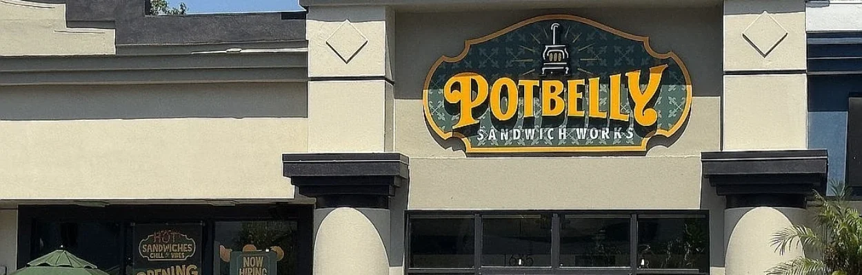 The exterior of a Potbelly Sandwich Works shop.