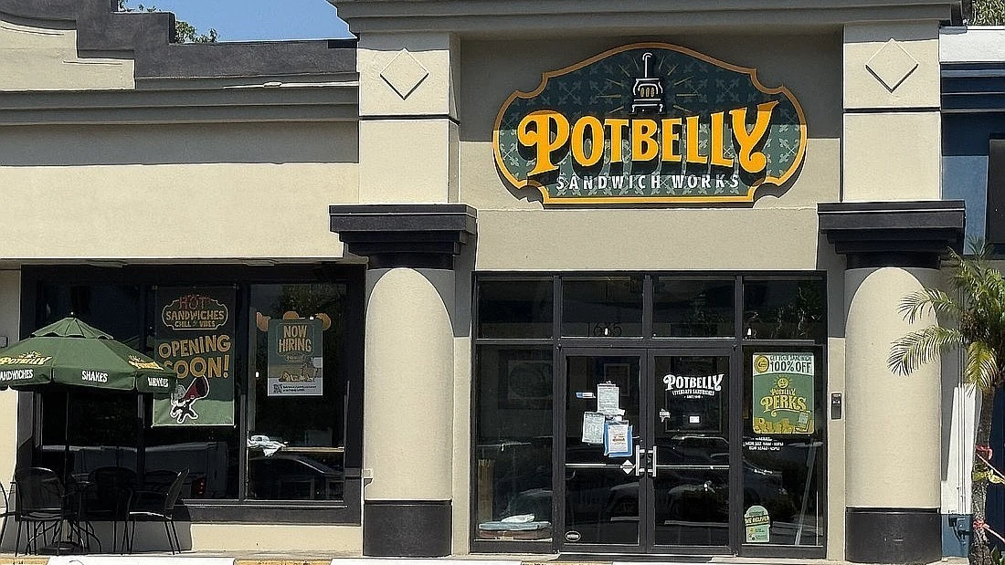 The exterior of a Potbelly Sandwich Works shop.