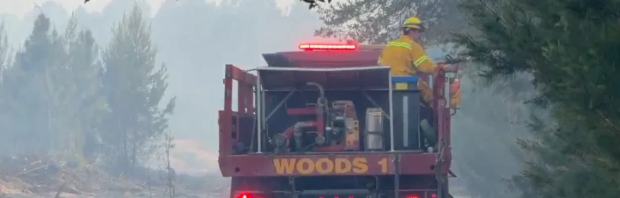 Firefighter battles wildfire