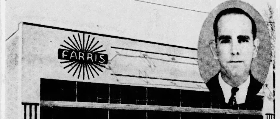 An old newspaper advertisement with the Farris grocery store