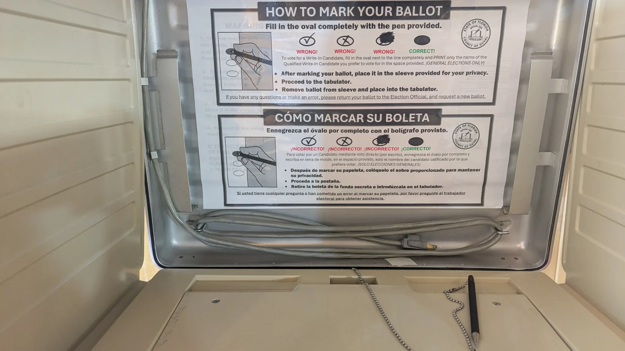 A voting booth