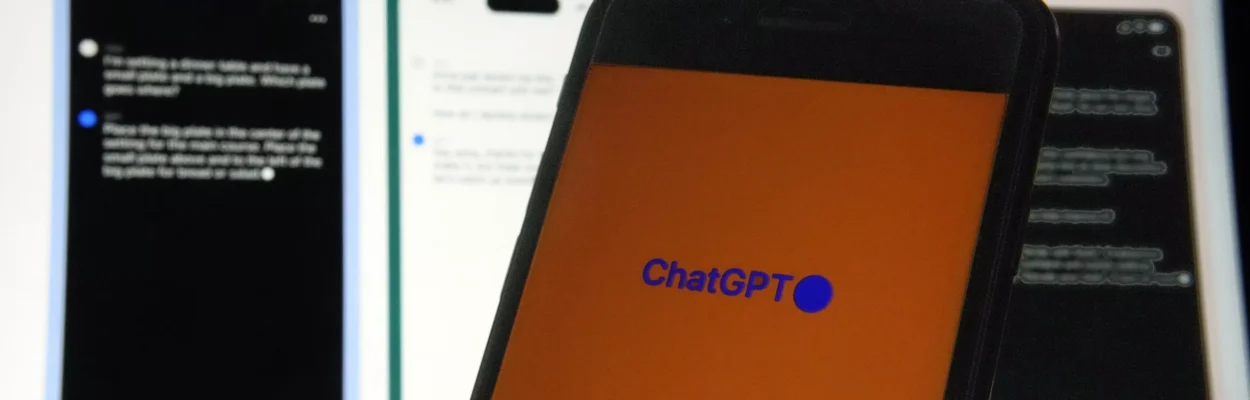 OpenAI's ChatGPT app is displayed on an iPhone in New York on May 18, 2023.