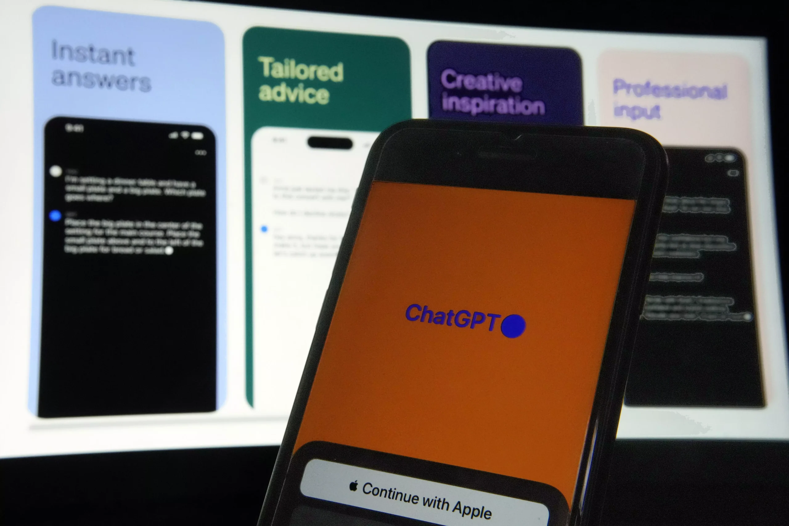 OpenAI's ChatGPT app is displayed on an iPhone in New York on May 18, 2023.